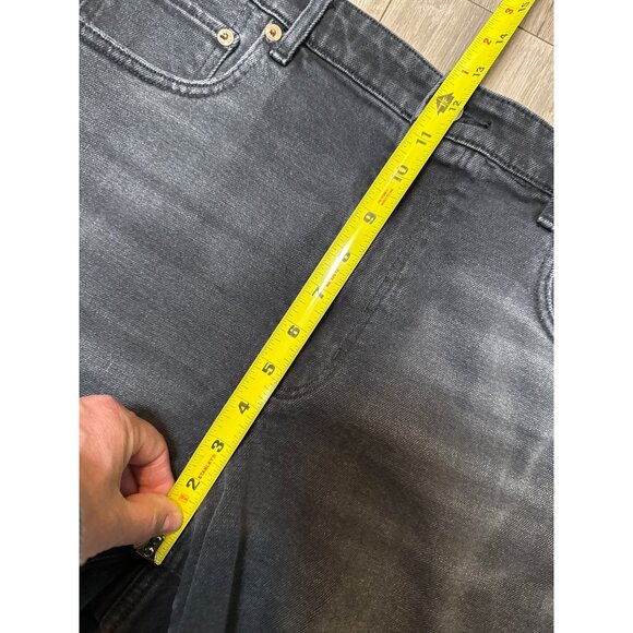 American Eagle Womens Black High-Waisted Stretch Denim Shorts With Frayed Hems S - Picture 6 of 8